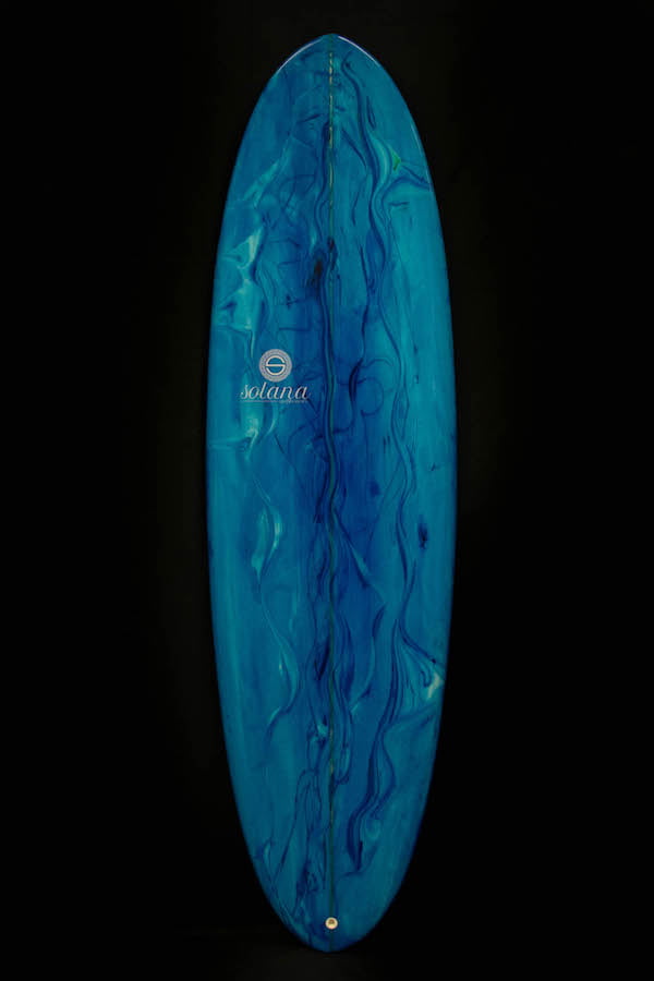 Blue Retro Single Fin Egg Surfboard